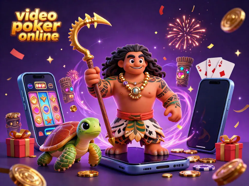 Experience vibrant video poker online action with dynamic characters and vibrant casino elements.